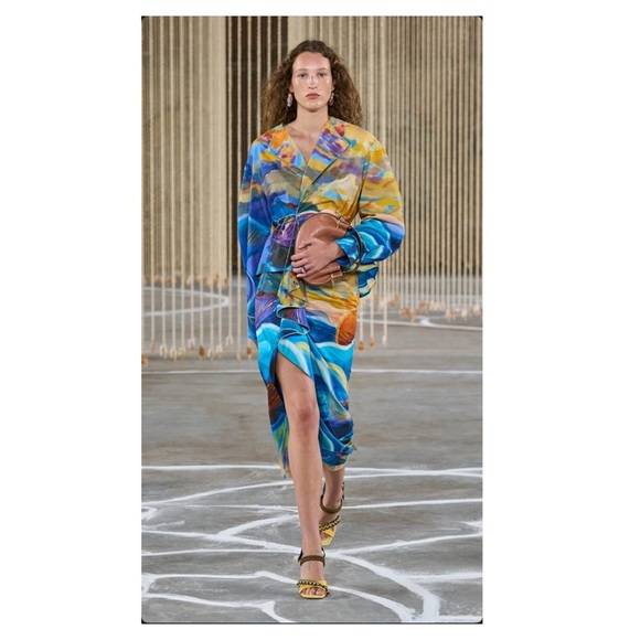 ULLA JOHNSON Holland wrap jacket Nora skirt set multicolor watercolor sz 4 new - Picture 2 of 16